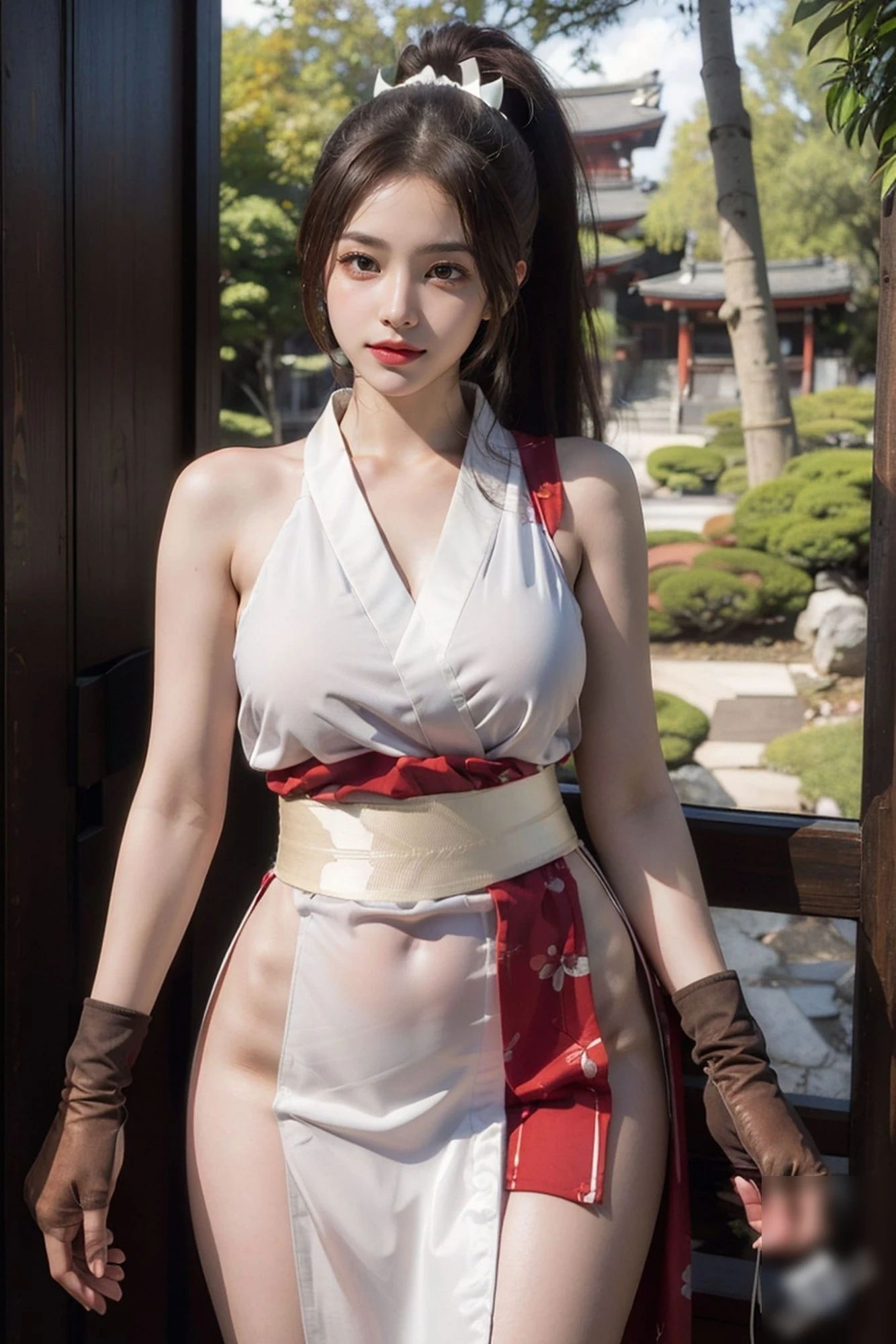 日本庭院绝色不知火舞和服写真